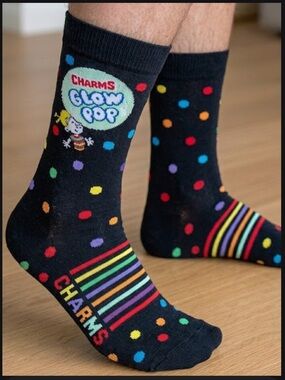 Charms blow Pop lollipop Candy Size OS socks women’s men’s funny crazy treat